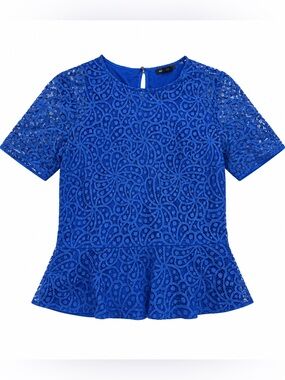 Club Monaco blue lace peplum top